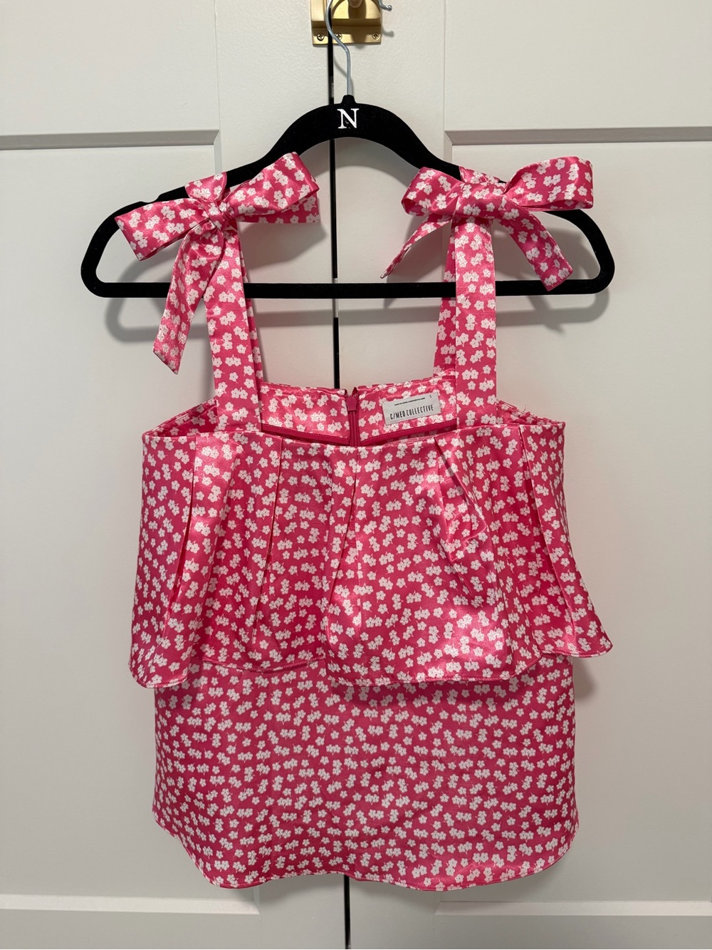 C/MEO Collective Pink Floral Bow Top